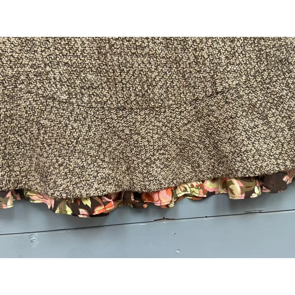 Ann Taylor Loft Wool Blend Skirt with Floral Ruffle 2Petite - Picture 4 of 8